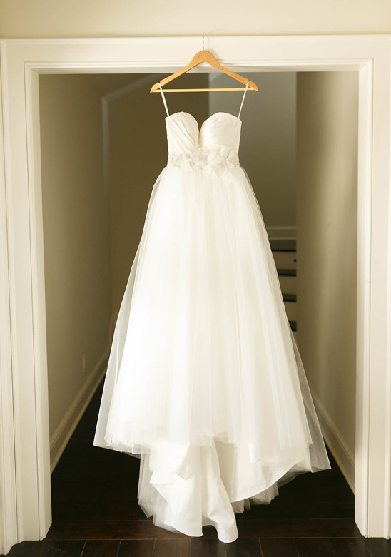 strapless A line wedding dress