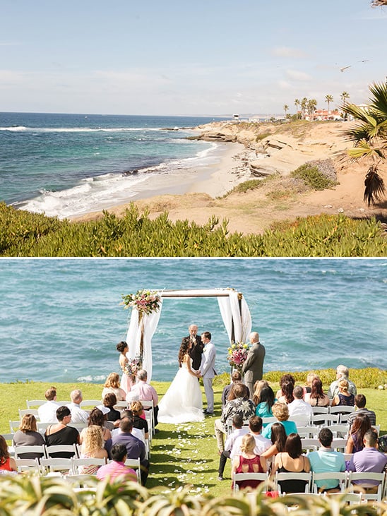 ocean side wedding ceremony in La, Jolla