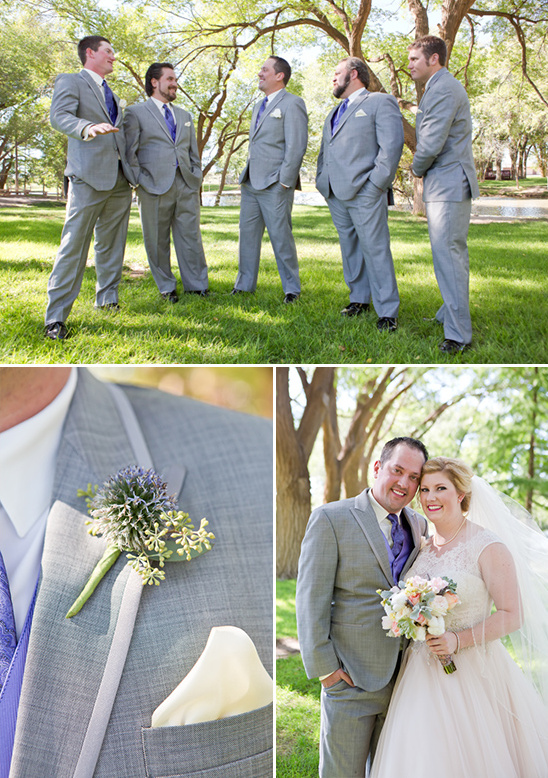 light grey and lavender groomsmen
