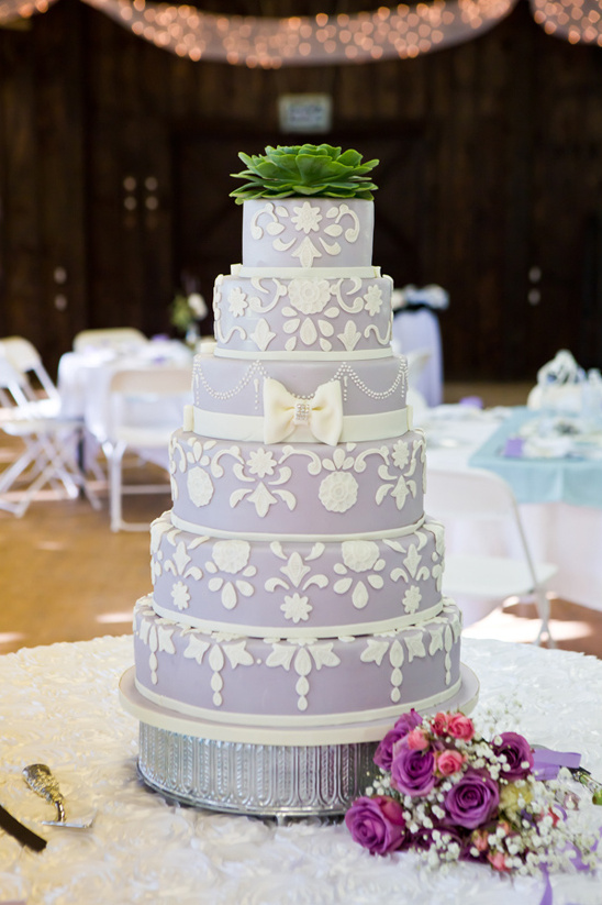 glamorous lavender wedding cake