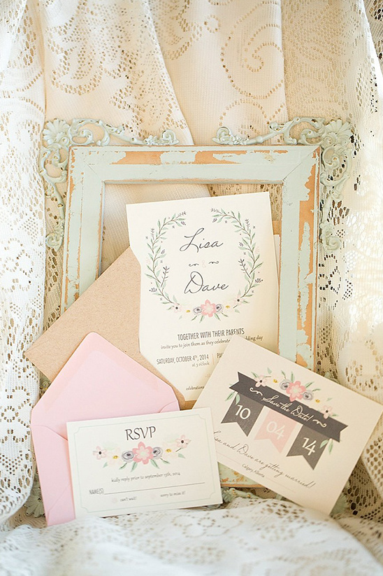 sweet pastel wedding stationery