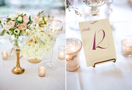 gold and white centerpieces
