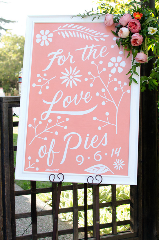 Pink pie wedding sign: For the Love of Pies 9 6 14