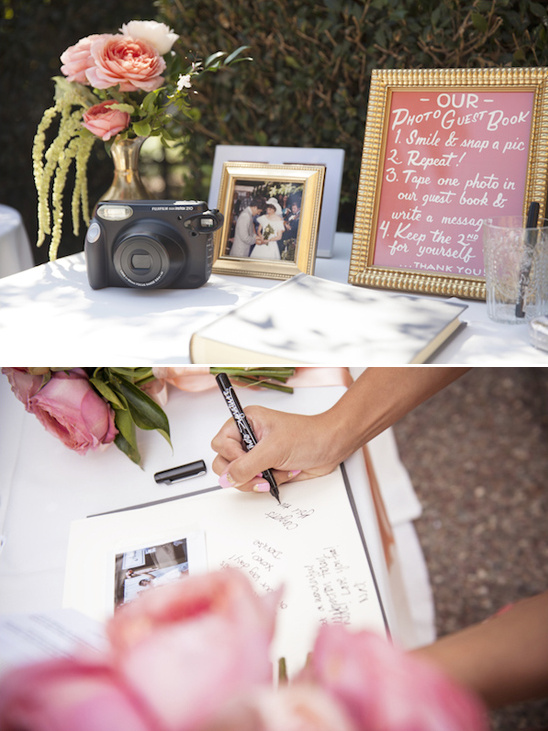 Wedding photo guest book instructions and supplies