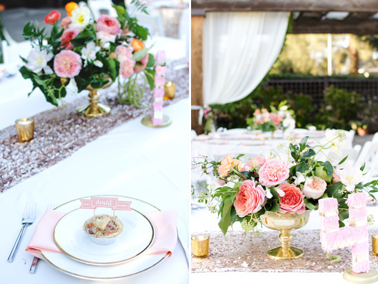 Elegant wedding table setup with floral centerpieces