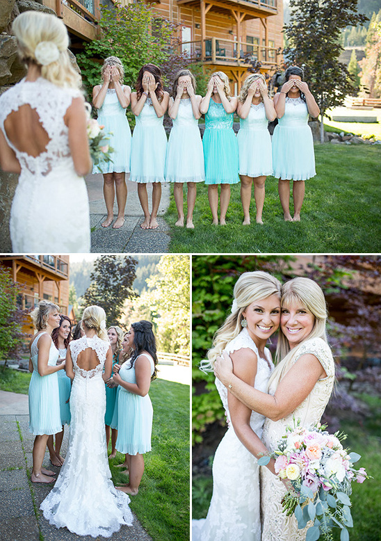 surprise bridal party first look