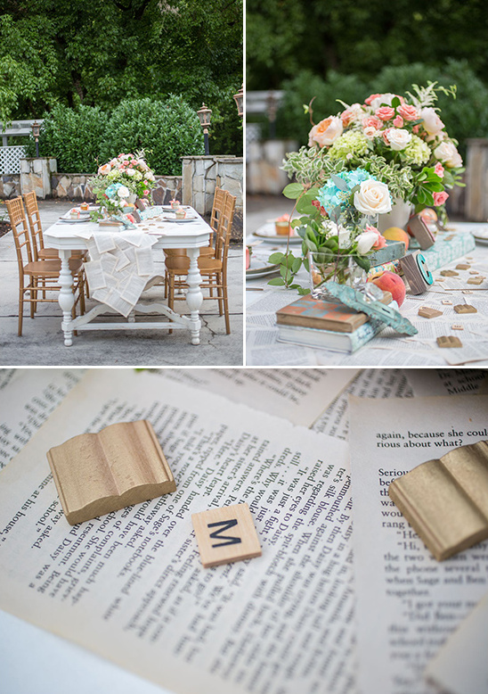 sweet book page table decor