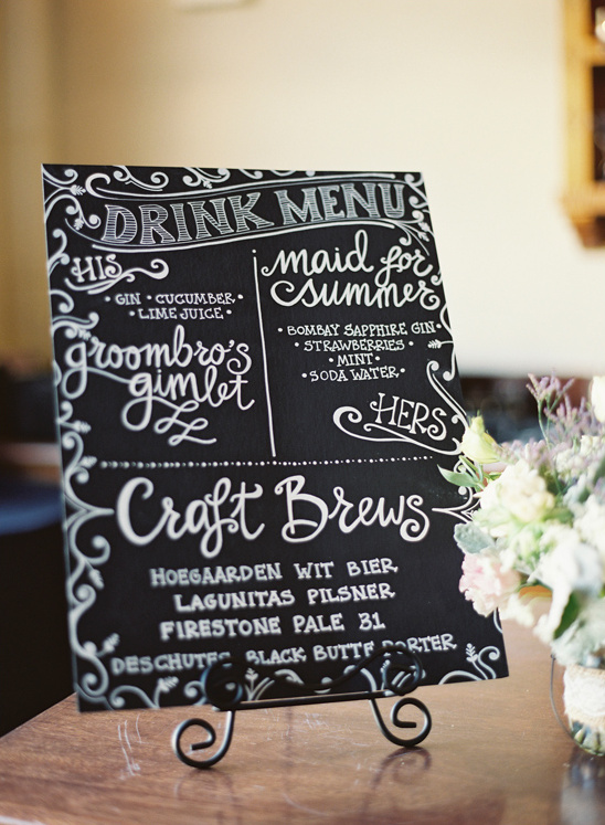 chalkboard drink menu