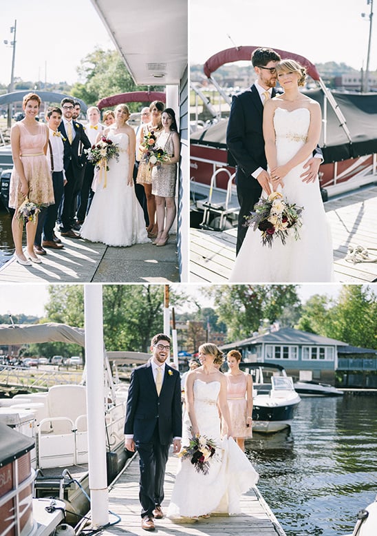 boat dock wedding party