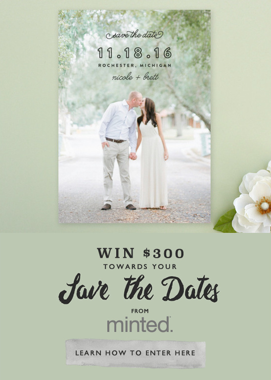 win your save the dates from Minted