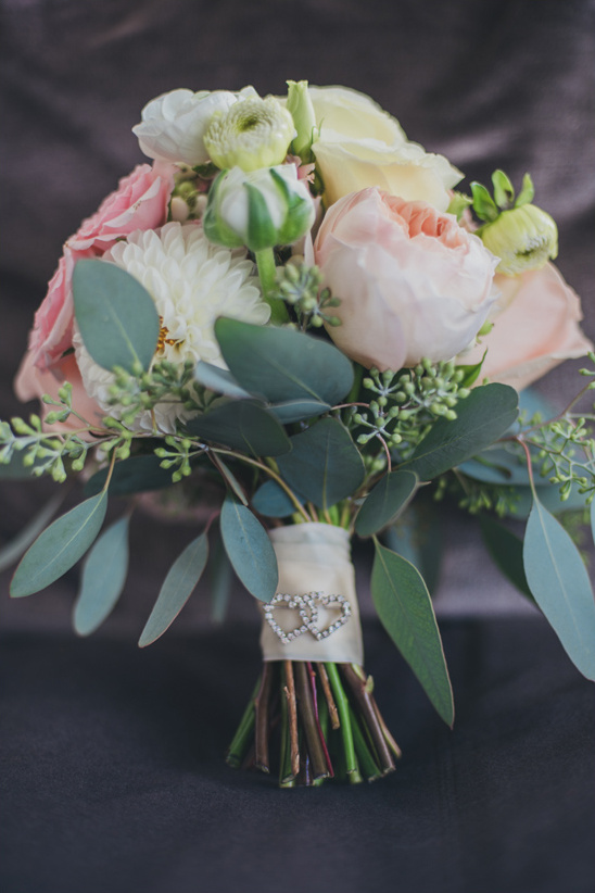 eucalyptus and rose bouquet