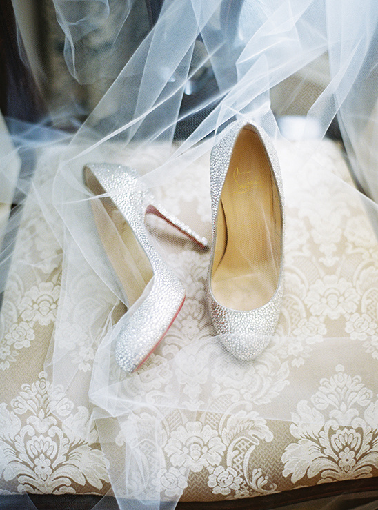 shining silver wedding shoes