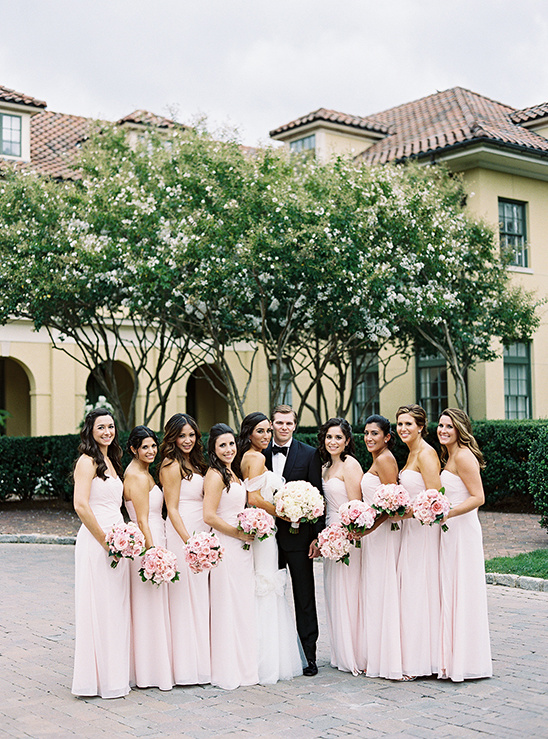 long pink bridesmaids dresses