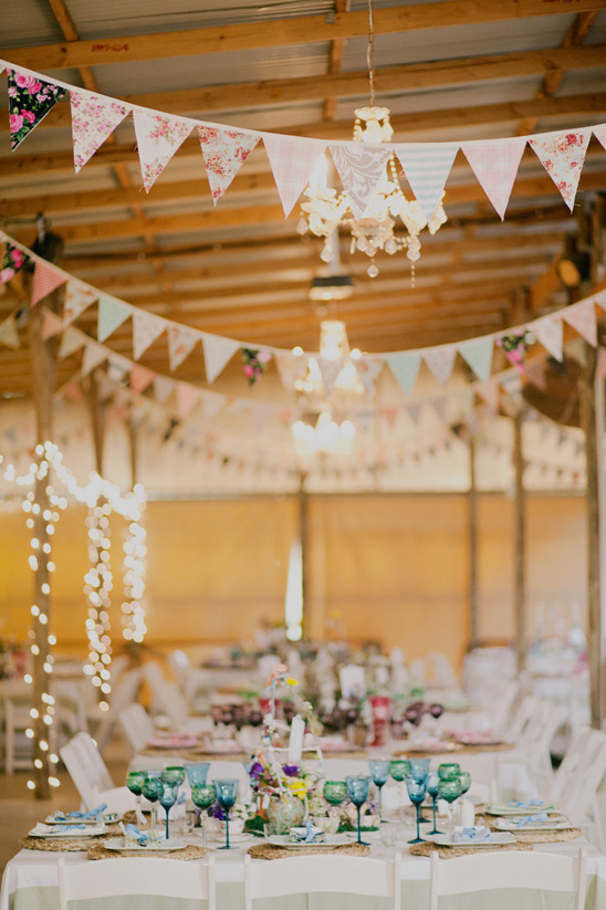 bunting decorated reception