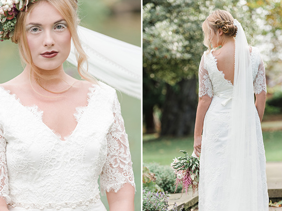 scalloped lace wedding gown