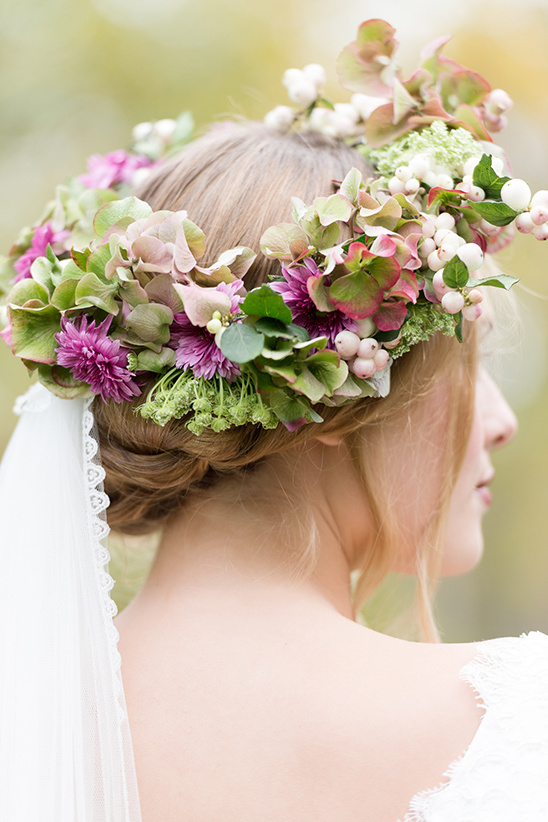 light purple and green floral crown