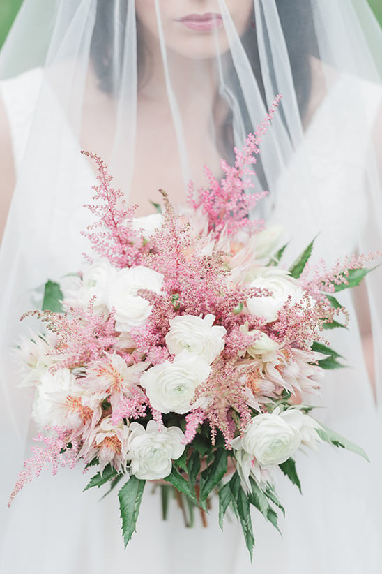 pink and white winter bouquet