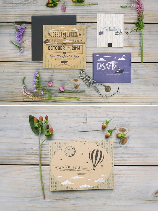 cute wedding stationery designed by bride