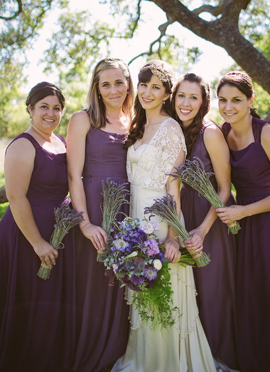 deep purple bridesmaids dresses