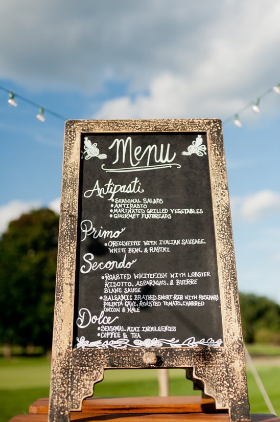 dinner menu sign