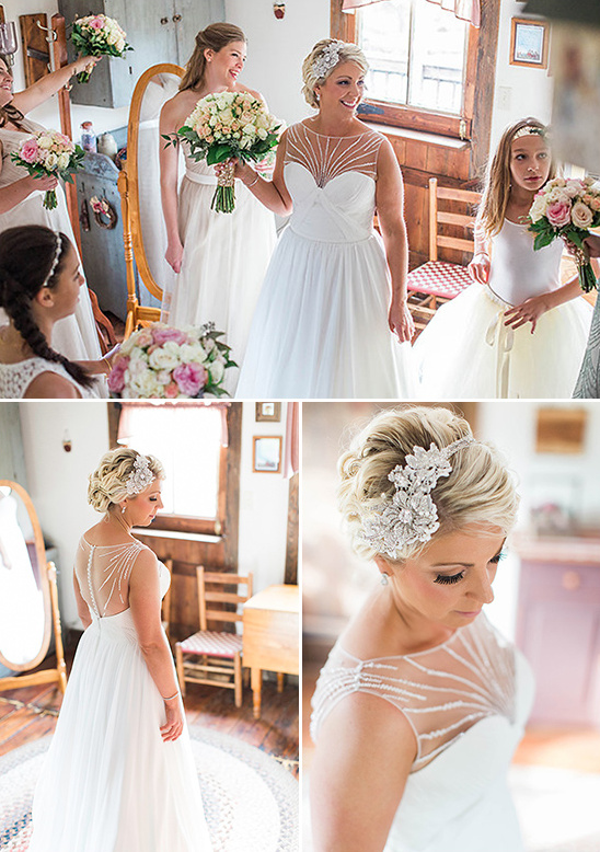 fabulous bride in a Adrianna Papell dress