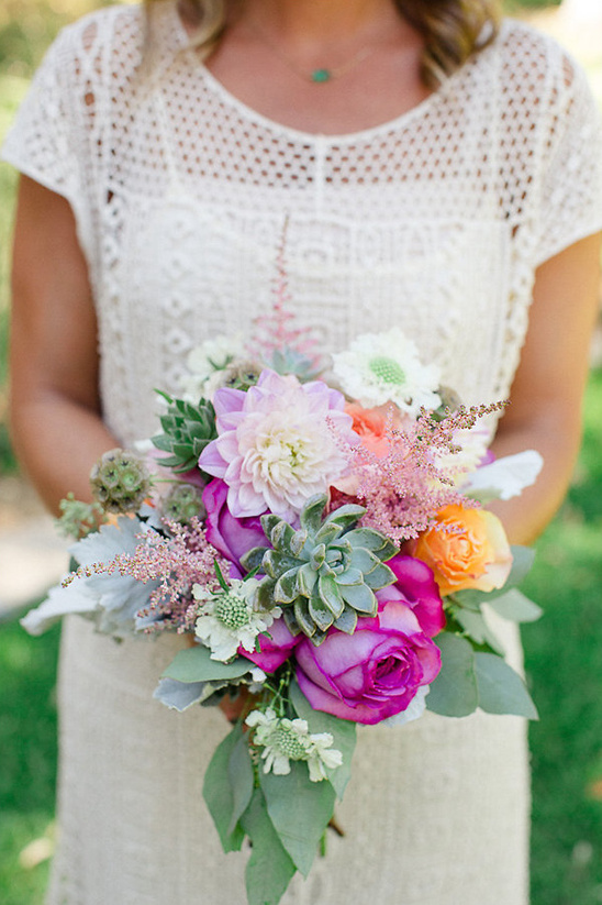 vibrant pink and purple bouquet
