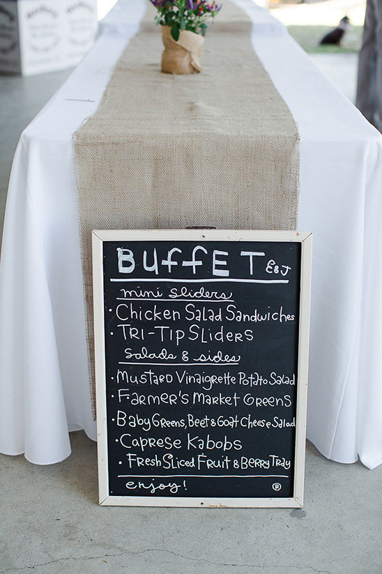 wedding chalkboard buffet menu