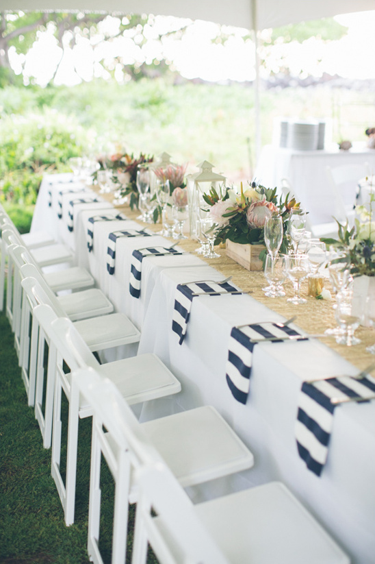 burlap and bold stripes