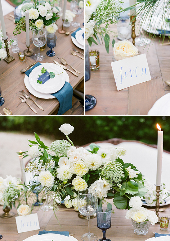 Elegant wedding table setting with floral centerpiece and candles