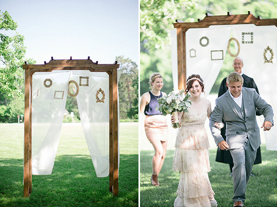 wedding ceremony arbor with frames