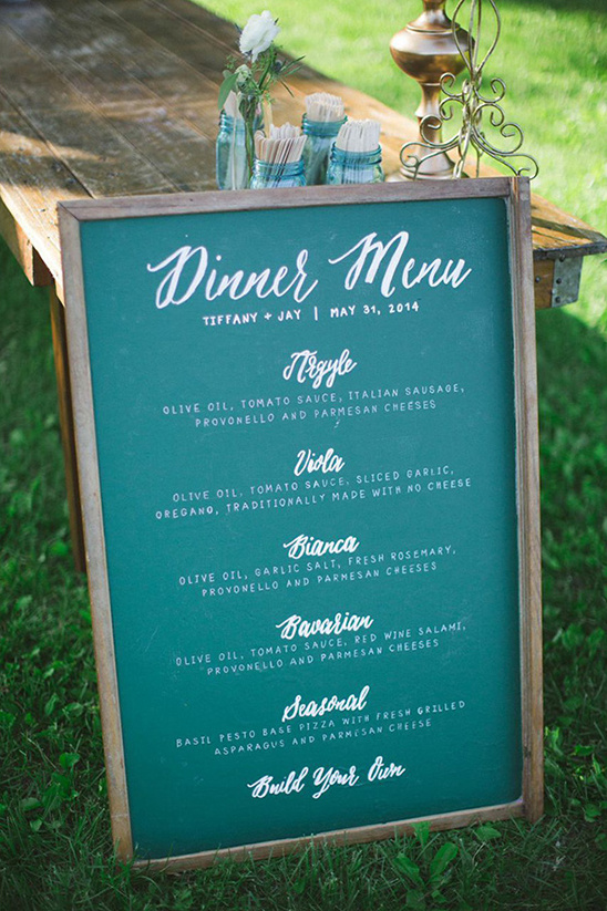 wedding menu pizza for dinner