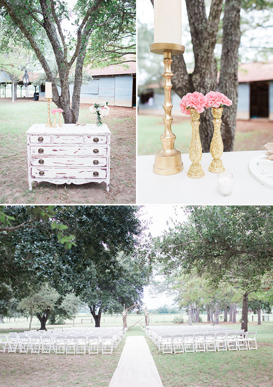 gold and white wedding ceremony