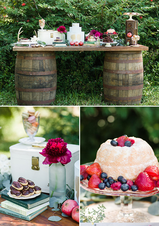 whiskey barrel dessert table