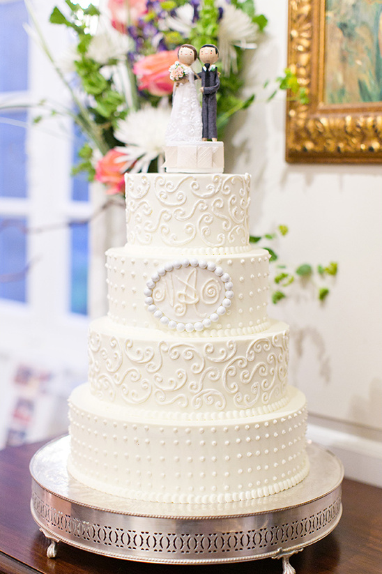 textured white wedding cake