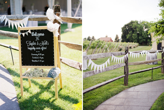 wedding welcome sign and cute bunting banner