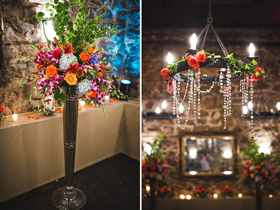 flower chandelier and pedistal