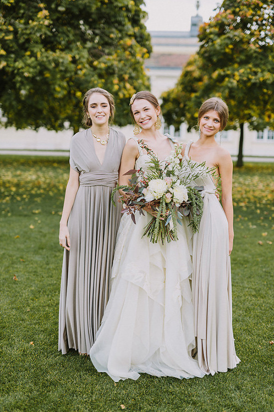 light silver bridesmaids dresses