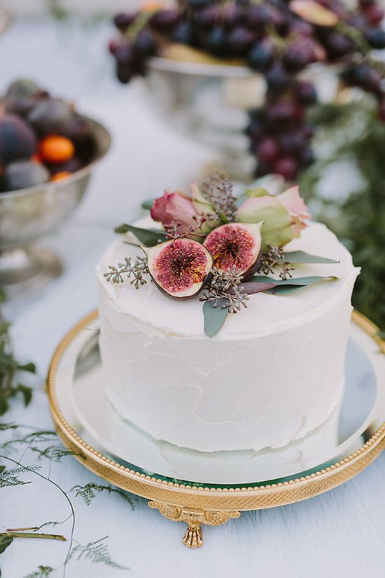 wedding cake with fig topper