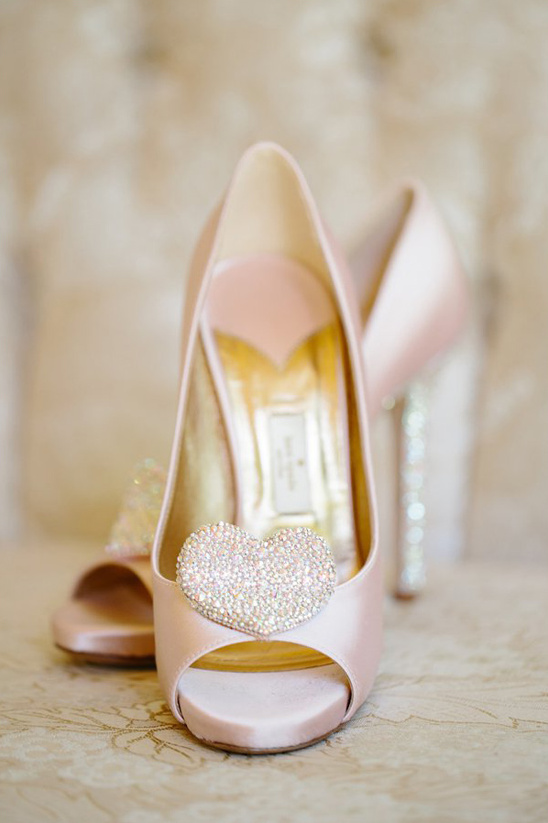 soft pink heart wedding shoes