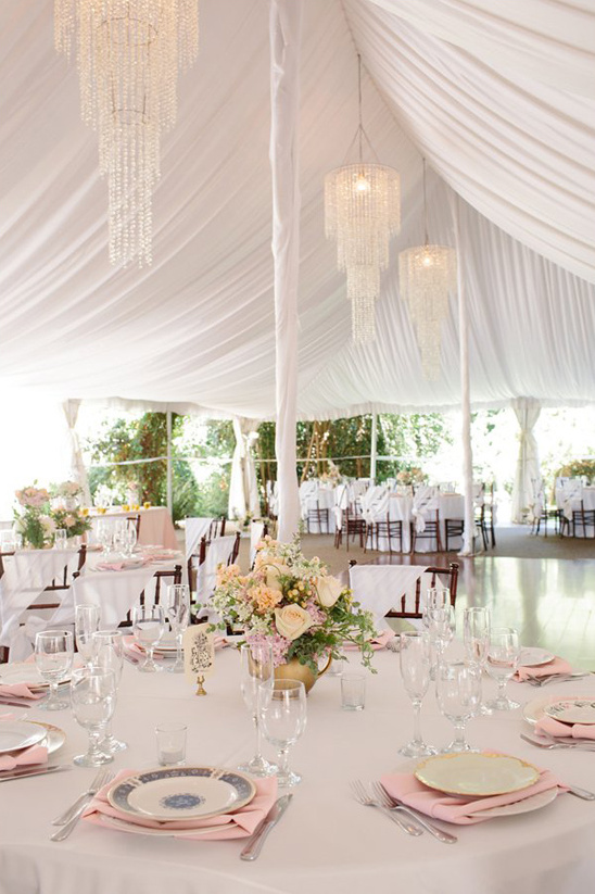 glamorous tent wedding reception