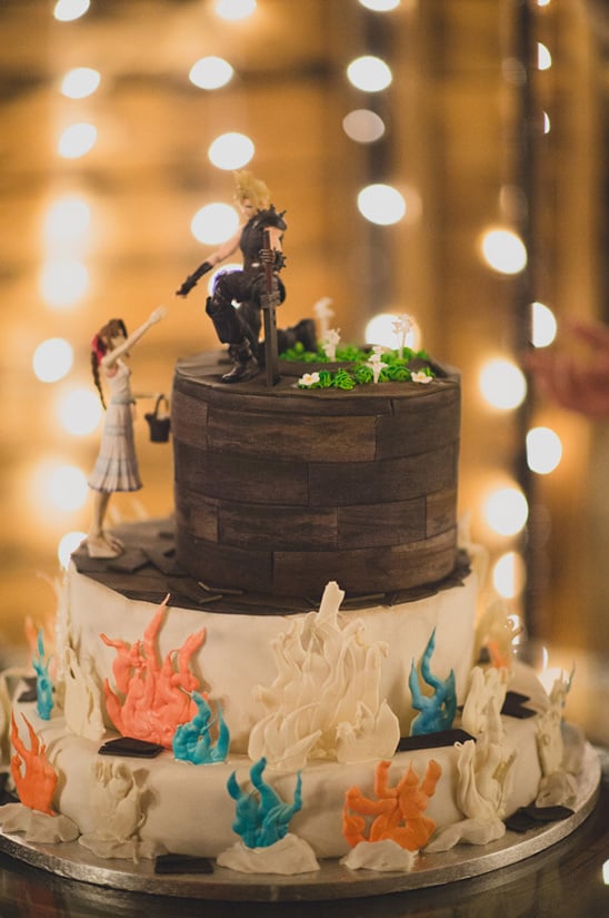 final fantasy themed wedding cake
