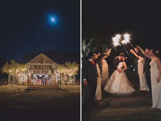 rustic barn and sparkler exit