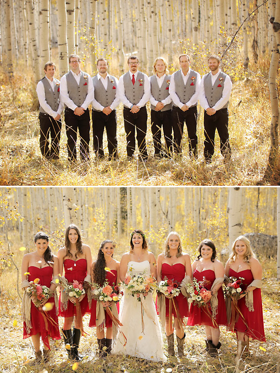rustic fall wedding party