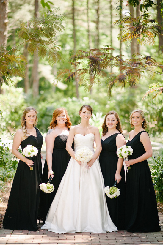 formal bridesmaids in black