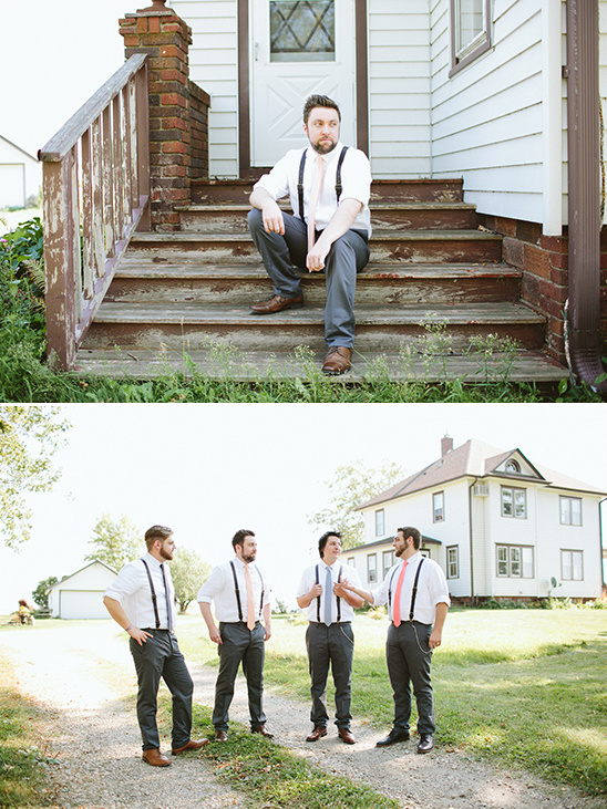 suspenders and necktie groomsmen @weddingchicks