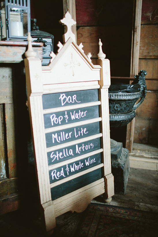 bar menu @weddingchicks