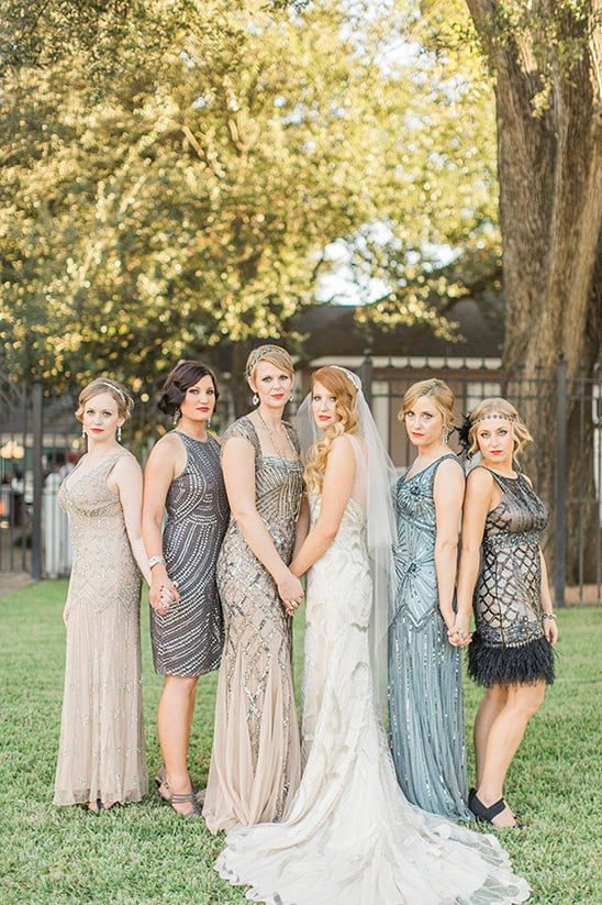 Gatsby styled bridal party @weddingchicks