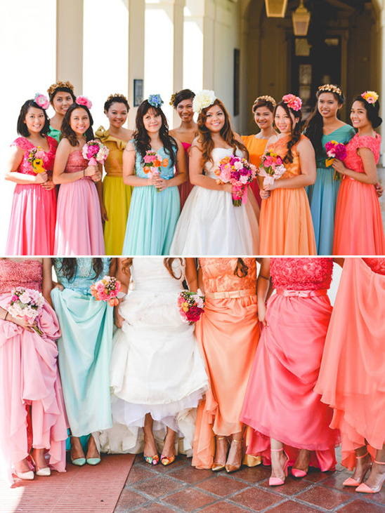 colorful bridesmaid dresses @weddingchicks