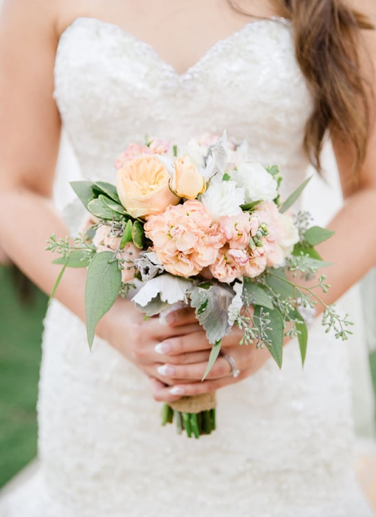 small peach and white bouquet