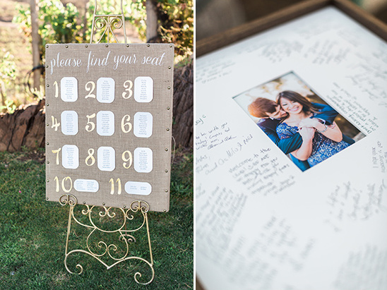 seating assignment and guest book picture frame @weddingchicks